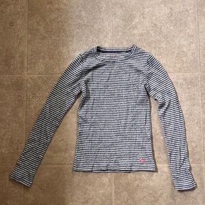 Abercrombie Kids Black and White Striped Long Sleeve Tee
